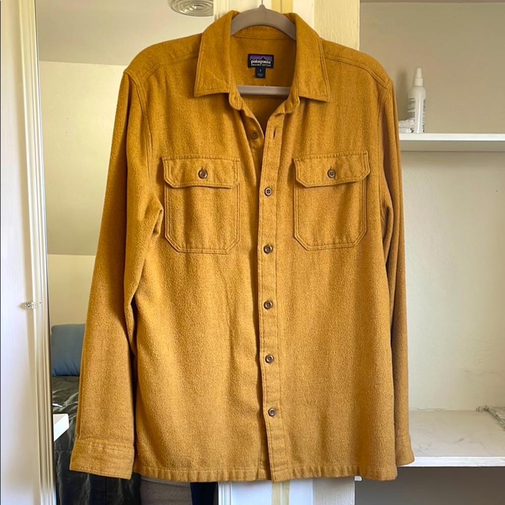 Patagonia Men's Flannel Shirt, mustard color, S